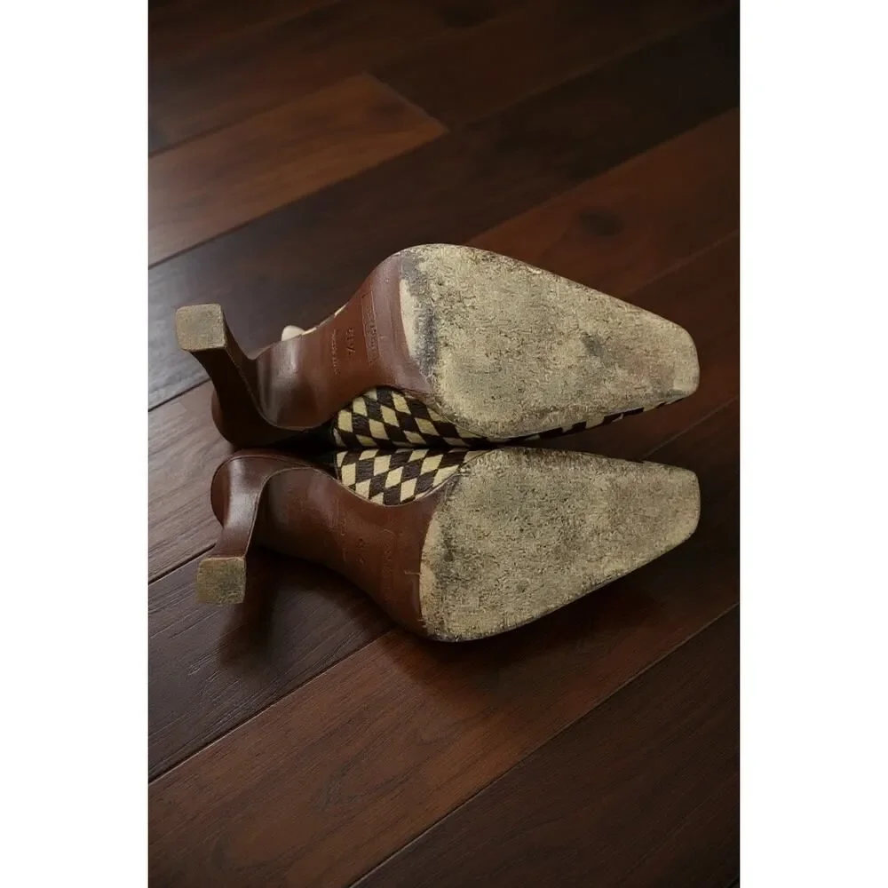 Louis Vuitton Damier Pony Hair Slingback Heels 37.5 - Picture 4 of 6